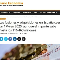 Las fusiones y adquisiciones en Espaa caen un 17% en 2020, aunque el importe sube hasta los 116.463 millones